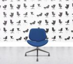 Refurbished Orangebox Track-01 Swivel Chair with Castors - Blue Fabric