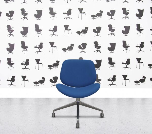 Refurbished Orangebox Track-01 Swivel Chair with Castors - Blue Fabric