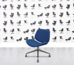 Refurbished Orangebox Track-01 Swivel Chair with Castors - Blue Fabric