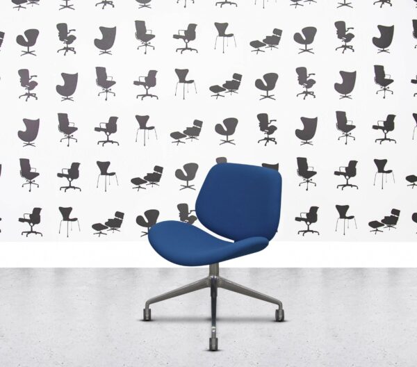 Refurbished Orangebox Track-01 Swivel Chair with Castors - Blue Fabric