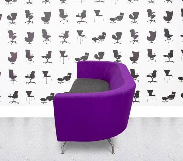 Refurbished Orangebox Cwtch 3-Seater Lounge Sofa - Purple and Grey Fabric