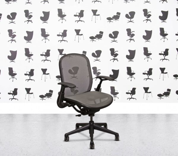 Refurbished Knoll Chadwick Chair - Black Frame - Grey Mesh