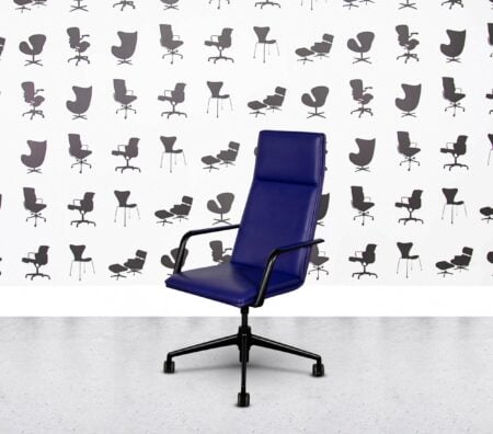 Refurbished Brunner Fina Soft High Back Chair - Blue Leather