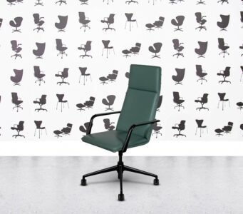 Refurbished Brunner Fina Soft High Back Chair - Turquoise Leather