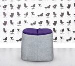 Refurbished Allermuir Mote Low Stool - Grey and Purple Fabric