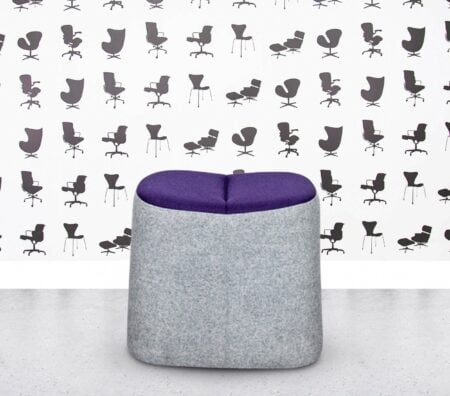 Refurbished Allermuir Mote Low Stool - Grey and Purple Fabric