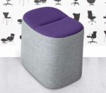 Refurbished Allermuir Mote Low Stool - Grey and Purple Fabric