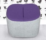 Refurbished Allermuir Mote Low Stool - Grey and Purple Fabric