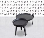 Refurbished Muuto Around Coffee Table Set - Large and Small - Black