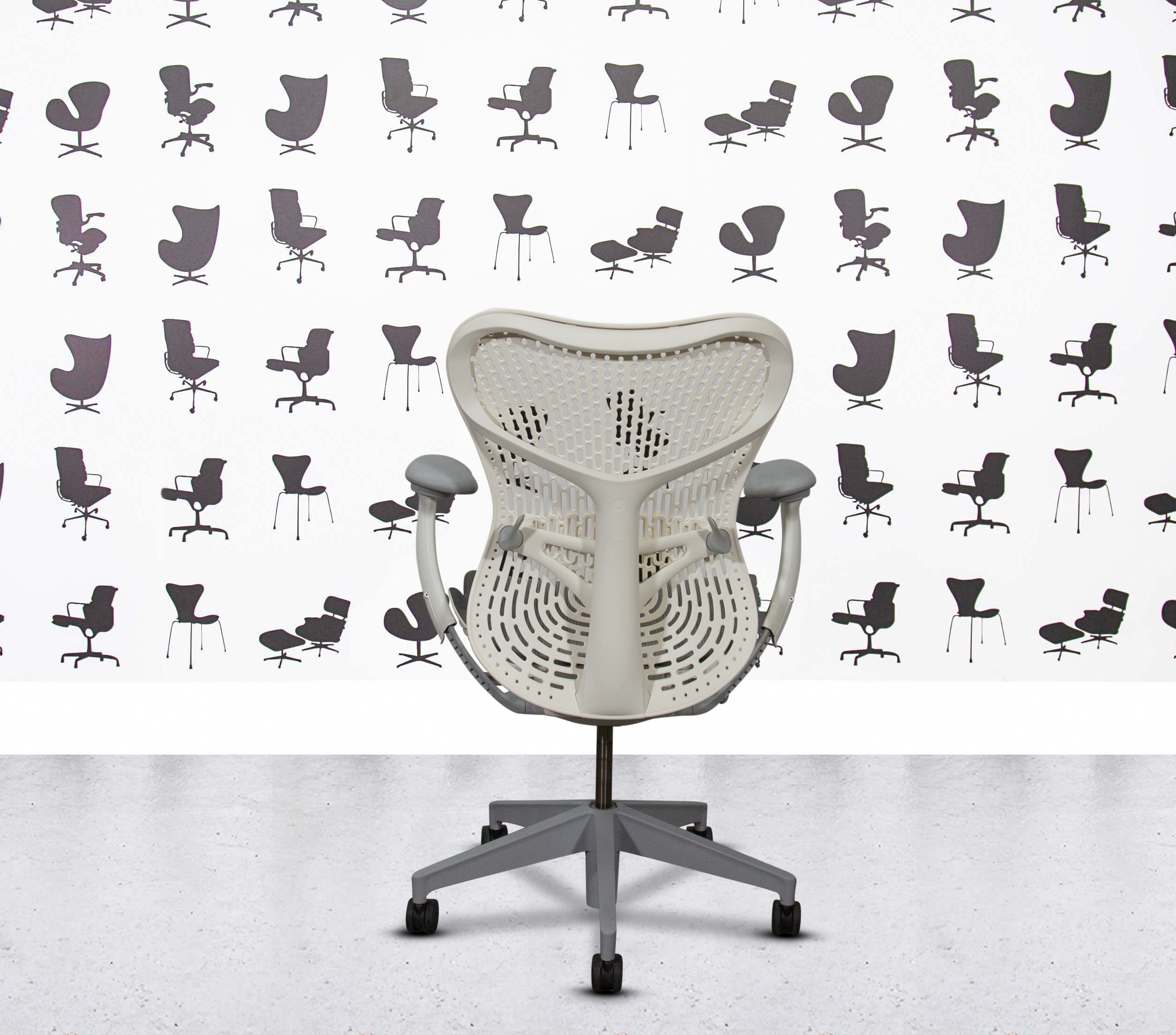 Refurbished Herman Miller Mirra 2 4D - No Forward Tilt - White Body - Grey Seat3 Refurbished Herman Miller Mirra 2 4D - No Forward Tilt - White Body - Grey Seat