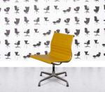 Refurbished Vitra Charles Eames EA106 - Yellow Leather - Polished Aluminium