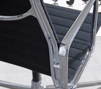 Refurbished Vitra Charles Eames EA119 - Chrome Frame - Black Hopsack Fabric - add media
