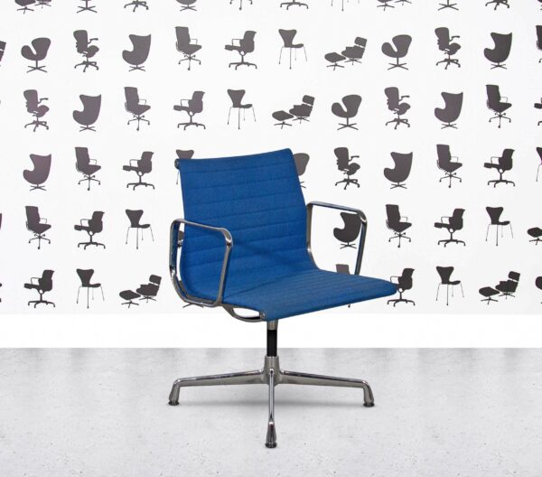 Refurbished Vitra EA108 - Chrome Frame - Blue Fabric