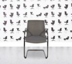 Refurbished Vitra Unix Cantilever - Soft Grey Frame - Dim Grey Silk Mesh