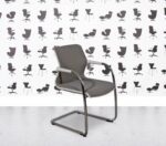 Refurbished Vitra Unix Cantilever - Soft Grey Frame - Dim Grey Silk Mesh