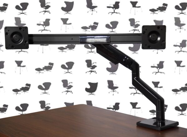 Refurbished Humanscale M8.1 Dual Monitor Arm Desk Mount - Black