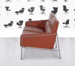 Refurbished Fritz Hansen 3302 - 2 Seater Sofa - Berry Red Leather