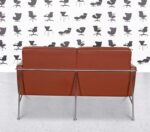 Refurbished Fritz Hansen 3302 - 2 Seater Sofa - Berry Red Leather