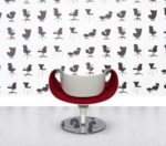 Refurbished Zuco Perillo Lounge Chair - White Shell - Red Fabric Seat