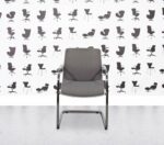 Refurbished Vitra Unix Cantilever - Soft Grey Frame - Dim Grey Silk Mesh - Non-Stacking