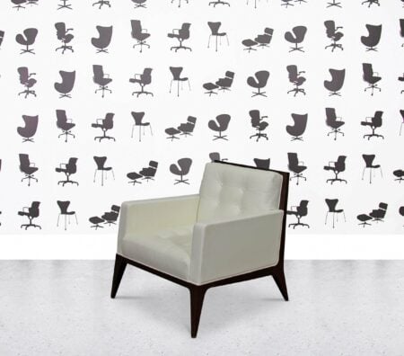 Refurbished David Edward Lolita Lounge Chair - White Leather