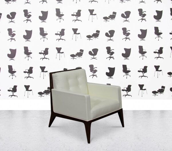 Refurbished David Edward Lolita Lounge Chair - White Leather