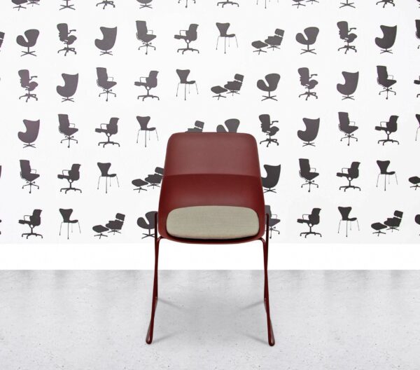 Refurbished Brunner Crona Light - Sled Base - Red Frame and Cream Fabric Seat