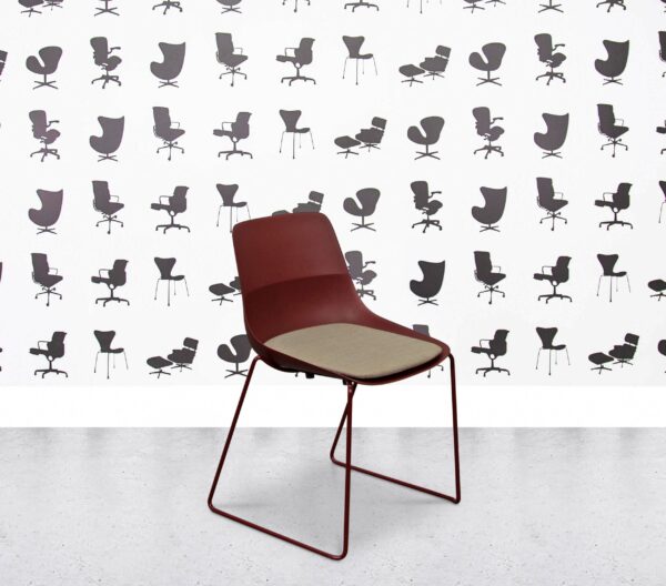 Refurbished Brunner Crona Light - Sled Base - Red Frame and Cream Fabric Seat