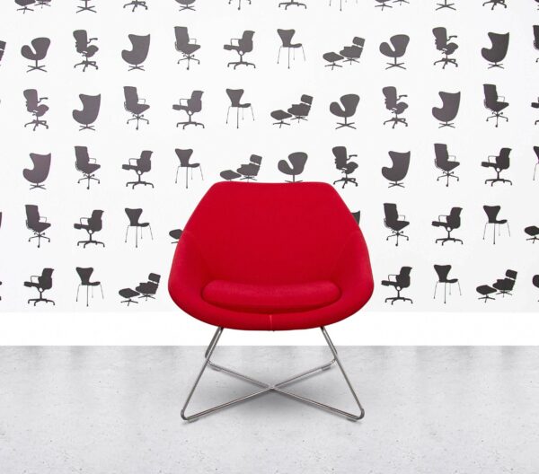 Refurbished Allermuir Open A642 - Wire Frame Base - Red Fabric