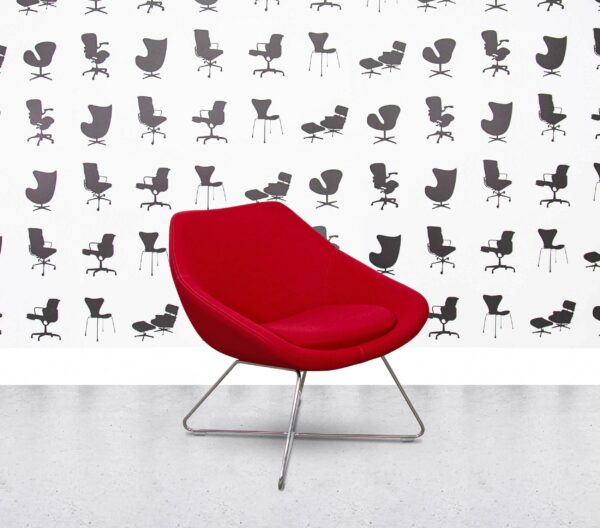 Refurbished Allermuir Open A642 - Wire Frame Base - Red Fabric