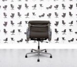 Refurbished Vitra Charles Eames EA217 Soft Pad - Polished Aluminium - Brown Leather