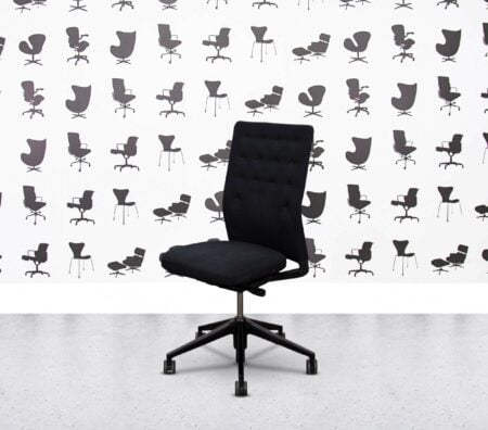 Refurbished Vitra ID Trim Office Chair - No Arms - Dark Blue Fabric