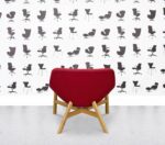 Refurbished Noti Mishell Armchair - Wooden Legs - Red Fabric