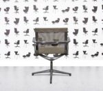 Refurbished ICF Una Chair - 4 Star Base - Polished Aluminium - Beige Mesh