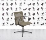 Refurbished ICF Una Chair - 4 Star Base - Polished Aluminium - Beige Mesh