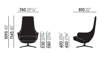 Refurbished Vitra Repos Lounge Chair - Grey Fabric