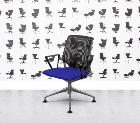 Refurbished Vitra Meda Conference Chair - Black Mesh - Multi Colour - Ocean