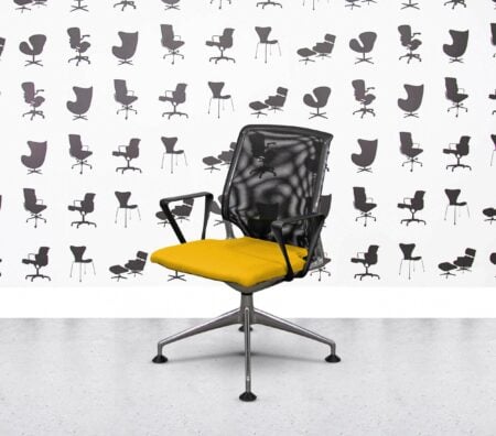 Refurbished Vitra Meda Conference Chair - Black Mesh - Multi Colour - Solano