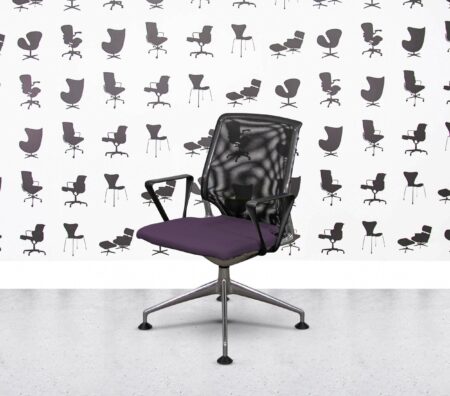 Refurbished Vitra Meda Conference Chair - Black Mesh - Multi Colour - Tarot