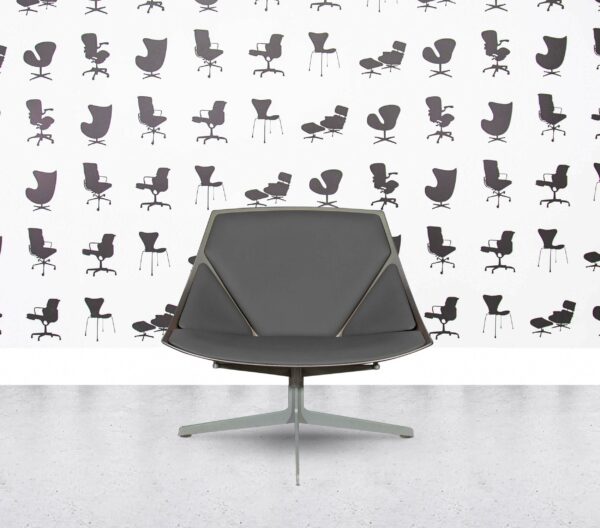 Refurbished Fritz Hansen Space Lounge by Jehs+Laub - Silver Shell - Multi Colour in Leather - Grigio Grey