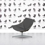 Refurbished Fritz Hansen Space Lounge by Jehs+Laub - Silver Shell - Multi Colour in Leather - Grigio Grey
