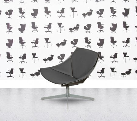 Refurbished Fritz Hansen Space Lounge by Jehs+Laub - Silver Shell - Multi Colour in Leather - Grigio Grey