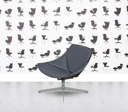 Refurbished Fritz Hansen Space Lounge by Jehs+Laub - Silver Shell - Multi Colour in Leather - Maron Dark Brown