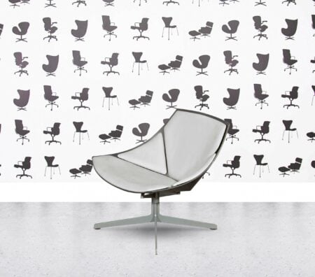 Refurbished Fritz Hansen Space Lounge by Jehs+Laub - Silver Shell - Multi Colour in Leather - White