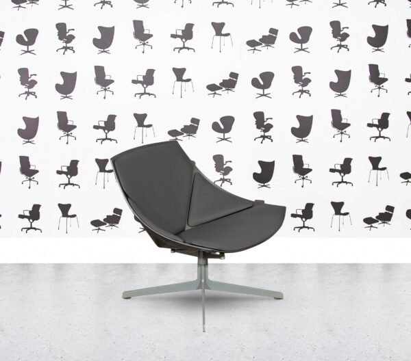 Refurbished Fritz Hansen Space Lounge by Jehs+Laub - Silver Shell - Multi Colour in Leather - Grigio Grey