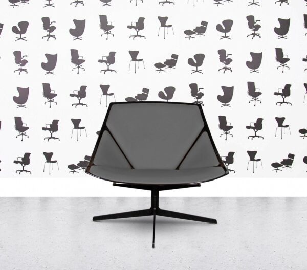 Refurbished Fritz Hansen Space Lounge by Jehs+Laub - Black Shell - Multi Colour in Leather - Grigio Grey
