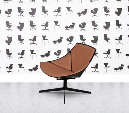 Refurbished Fritz Hansen Space Lounge by Jehs+Laub - Black Shell - Multi Colour in Leather - Autumn Tan