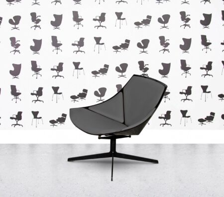 Refurbished Fritz Hansen Space Lounge by Jehs+Laub - Black Shell - Multi Colour in Leather - Grigio Grey