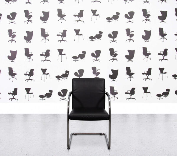 Refurbished Vitra Visasoft - Cantilever Chair - Black Leather