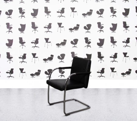 Refurbished Vitra Visasoft - Cantilever Chair - Black Leather